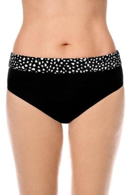 Amoena Bikinihose Manila 71660 schwarz/weiß - Vorderansicht mit Umschlagsaum
