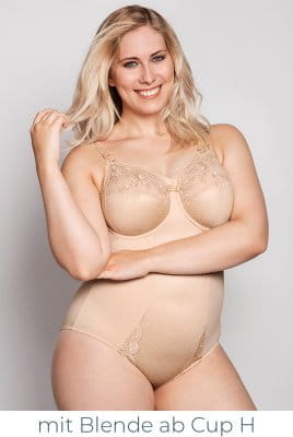 Ulla - Bügel-Body Ella mit Blende - biscuit