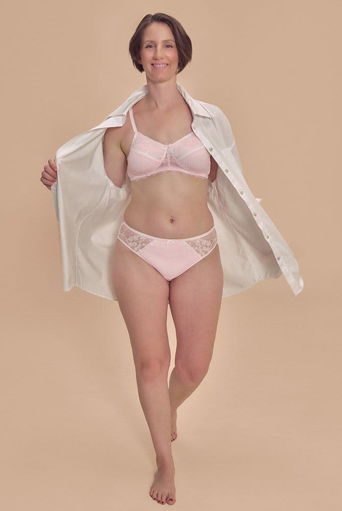 Amoena Slip Kennie 45120 dusty rose/offwhite mit Prothesen-BH Kennie SB (separat erhältlich)
