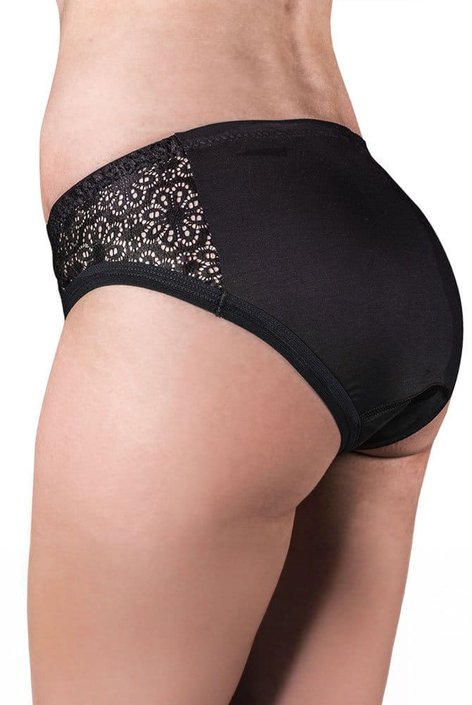 Suprima Viva!easy Inkontinenz-Slip mit Spitze 1290 schwarz - Rückansicht