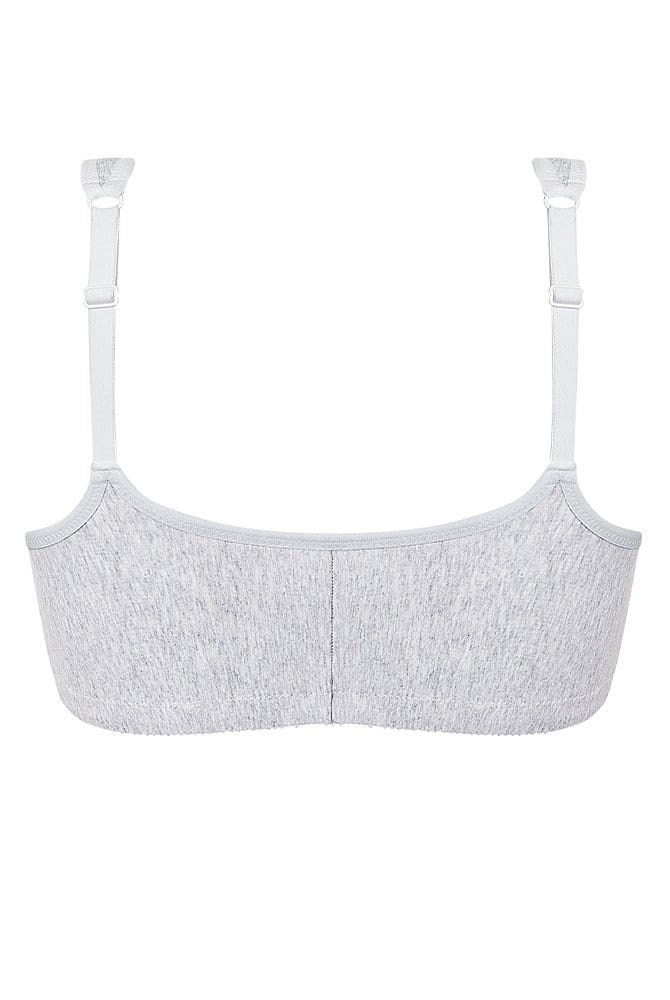 Amoena Prothesen-BH Fleur Soft 44695 mit Vorderverschluss in Grau in der Rückenansicht
