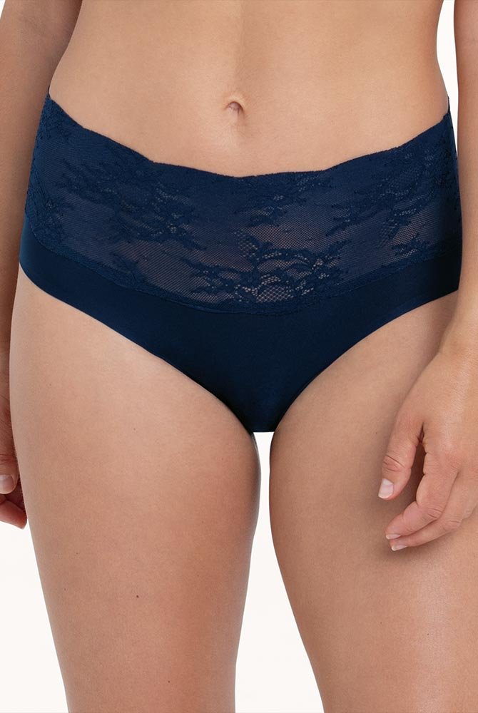 Anita Essential Lace High Waist Slip 1304 in maritim blue - Vorderansicht