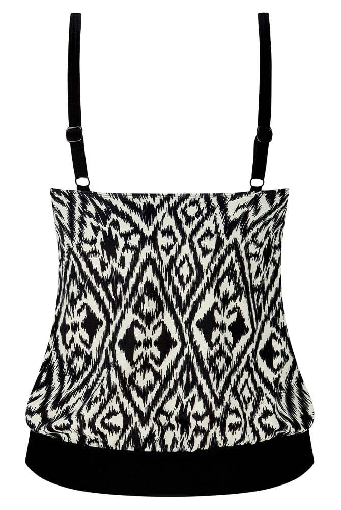 Amoena Prothesen-Tankini-Oberteil Salta BL 71781 schwarz-weiß - Rückansicht