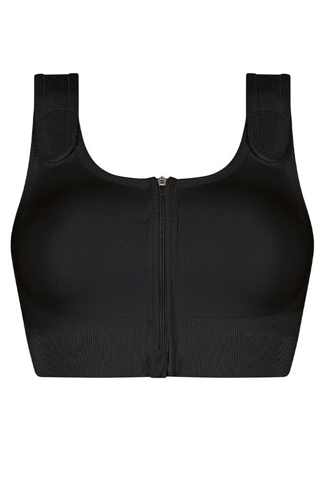 Amoena Kompressions-BH Pamela in schwarz in der Vorderansicht