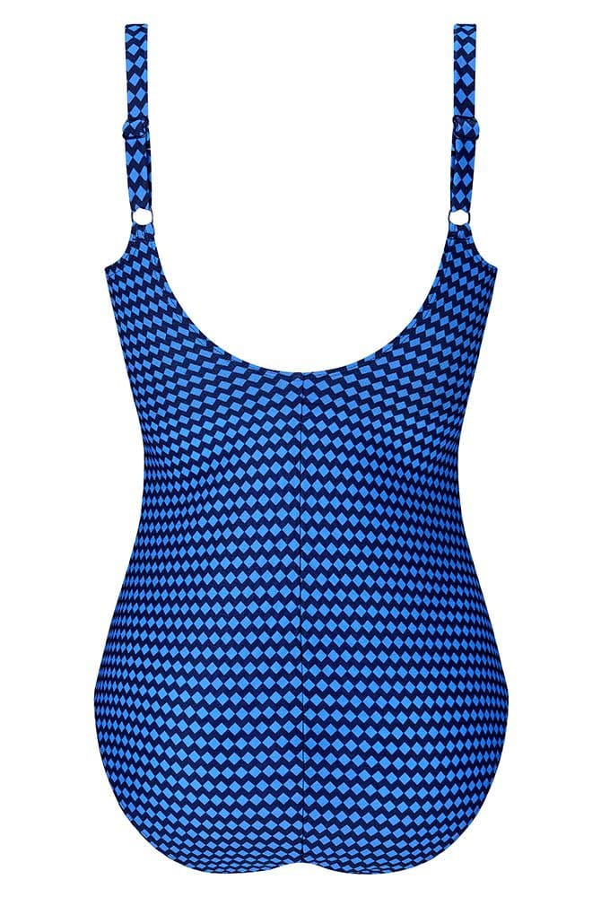 Amoena Prothesen-Badeanzug Padua OP 71784 blau/dunkelblau - Rückansicht