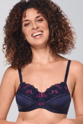 Amoena Prothesen-BH Delila WB 45110 blau/magenta - Vorderansicht