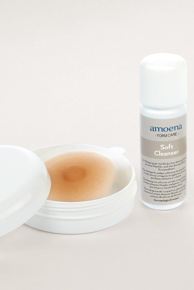 Amoena - Selbsthaftende Mamillen - 2 Stück, inkl. Soft Cleanser