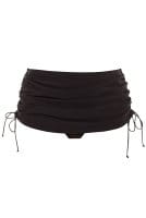 Rosa Faia Bikini-Hose Kim Bottom 8710-0 in schwarz mit seitlicher Raffung