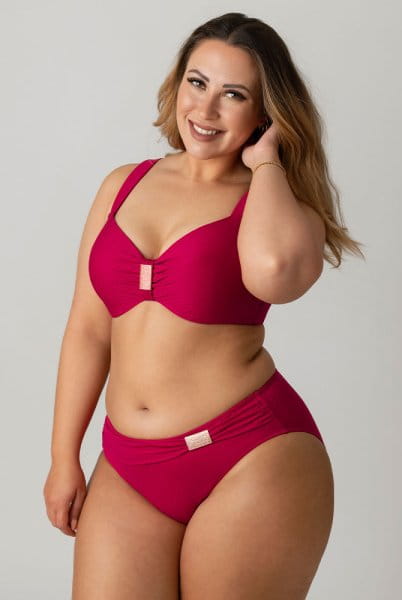 ULLA Bikinihose St. Tropez mit Spange 9133 brombeer mit Bikini-Oberteil