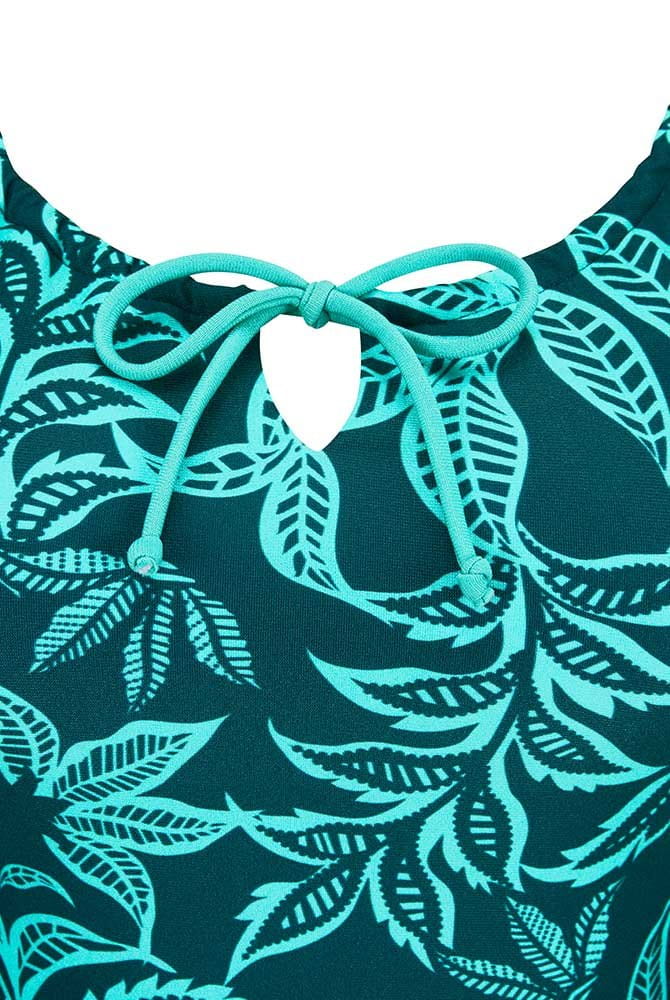 Amoena Prothesen-Badeanzug Salerno OP 71797 tiefer smaragd/helljade - Detailansicht Schleife