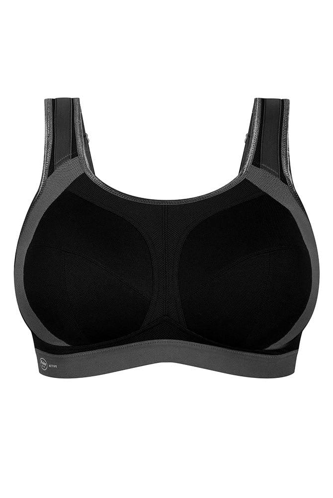 Anita active Sport-BH extreme control plus Full Cup 5567 in Farbe schwarz/anthrazit - Vorderansicht