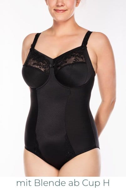 Ulla - Bügel-Body Ella mit Blende - schwarz