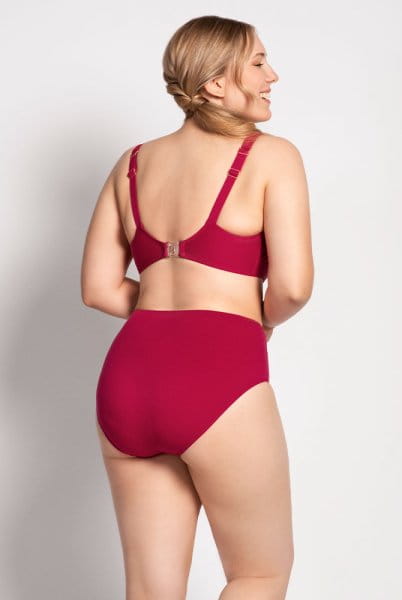 ULLA Hoher Bikini-Slip St. Tropez 9132 brombeer mit Bikini-Oberteil - Rückansicht
