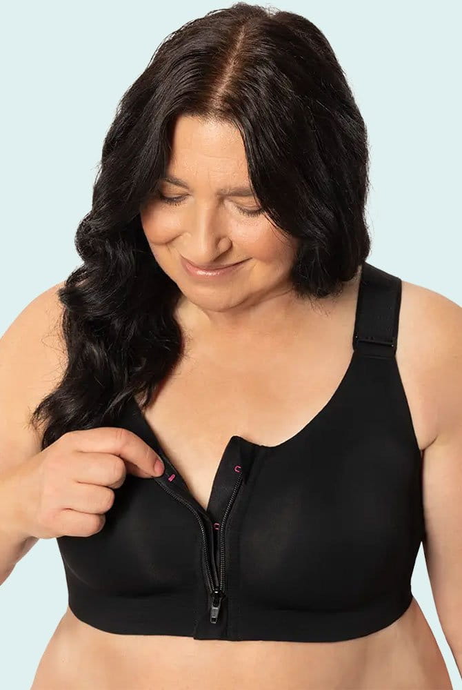 ABC Move Bra Lymph 626 schwarz mit Vorderverschluss bestehend aus Reißverschluss und Haken