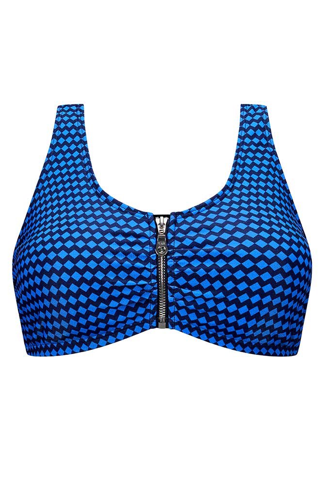 Amoena Prothesen-Bikini-Top Padua SB 71785 blau/dunkelblau - Vorderansicht