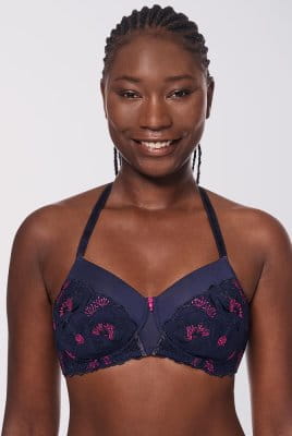 Amoena Prothesen-BH Delila SBP 45109 blau/magenta - Vorderansicht