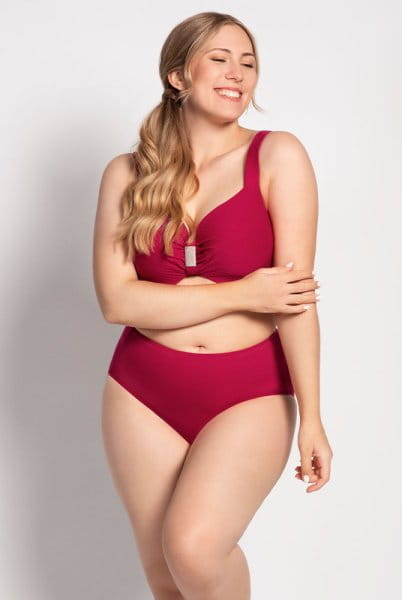 ULLA Hoher Bikini-Slip St. Tropez 9132 brombeer mit Bikini-Oberteil
