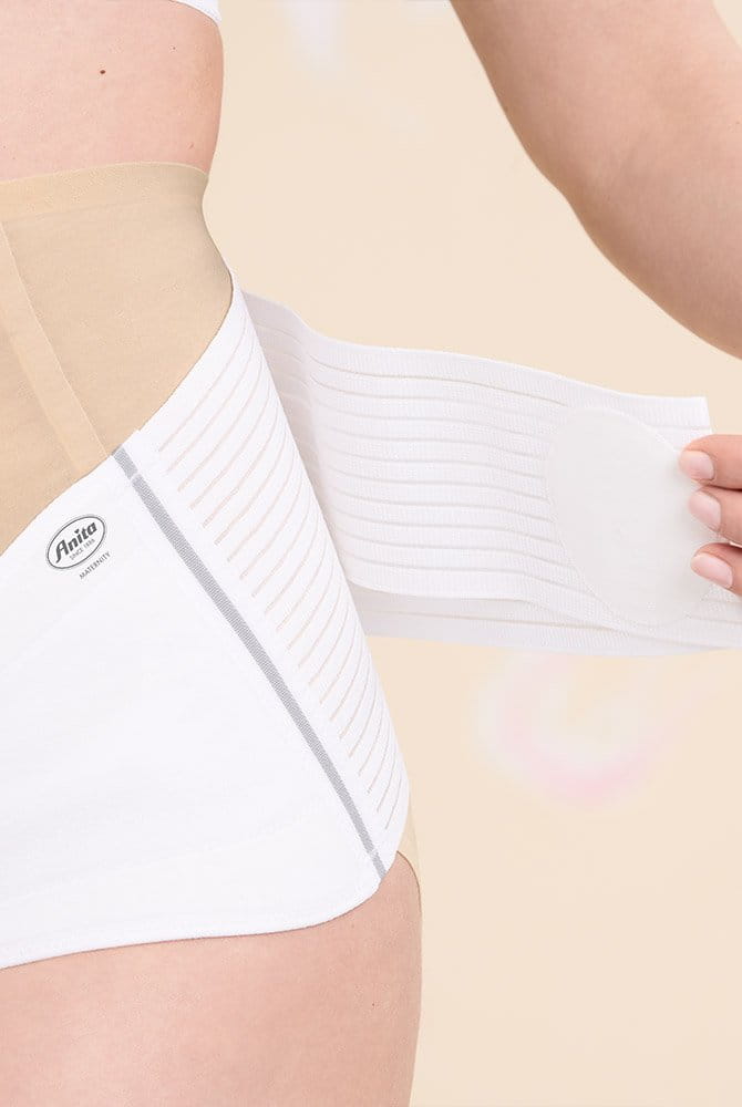 Anita Maternity BabyBelt+ Schwangerschafts-Gurt 1710 weiß mit Klettverschluss - Nahansicht