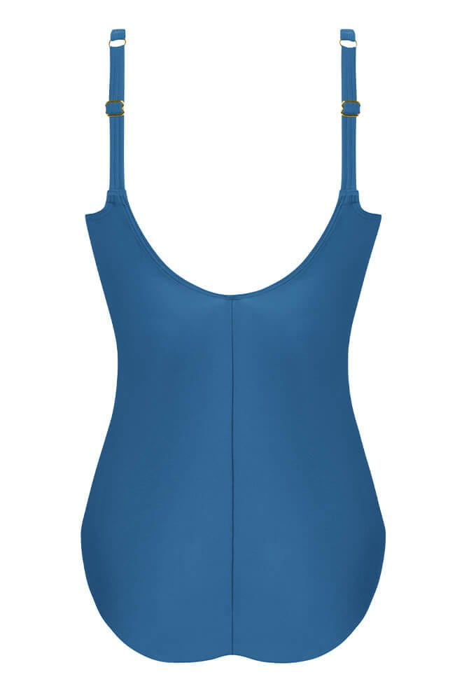 Amoena Prothesenbadeanzug Modern Jungle 71486 in der Farbe twilightblue - gemüsegrün in der Rückenansicht