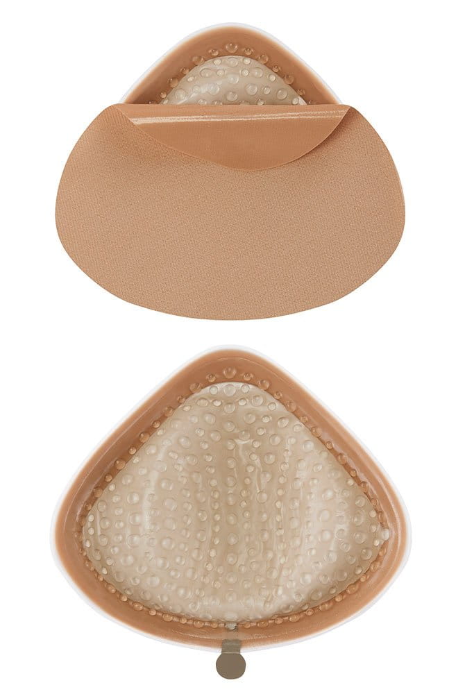 Amoena Brustprothese Adapt Air Contact Light 334 ivory - Rückansicht mit und ohne Abdeckung