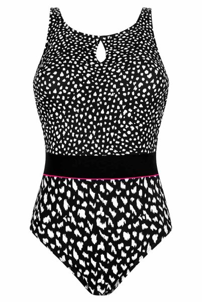 Amoena Prothesen-Badeanzug Manila 71655 schwarz/weiß - Vorderansicht