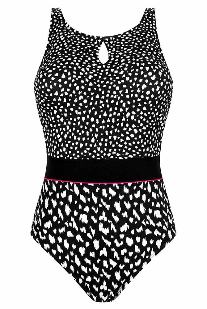 Amoena Prothesen-Badeanzug Manila 71655 schwarz/weiß - Vorderansicht