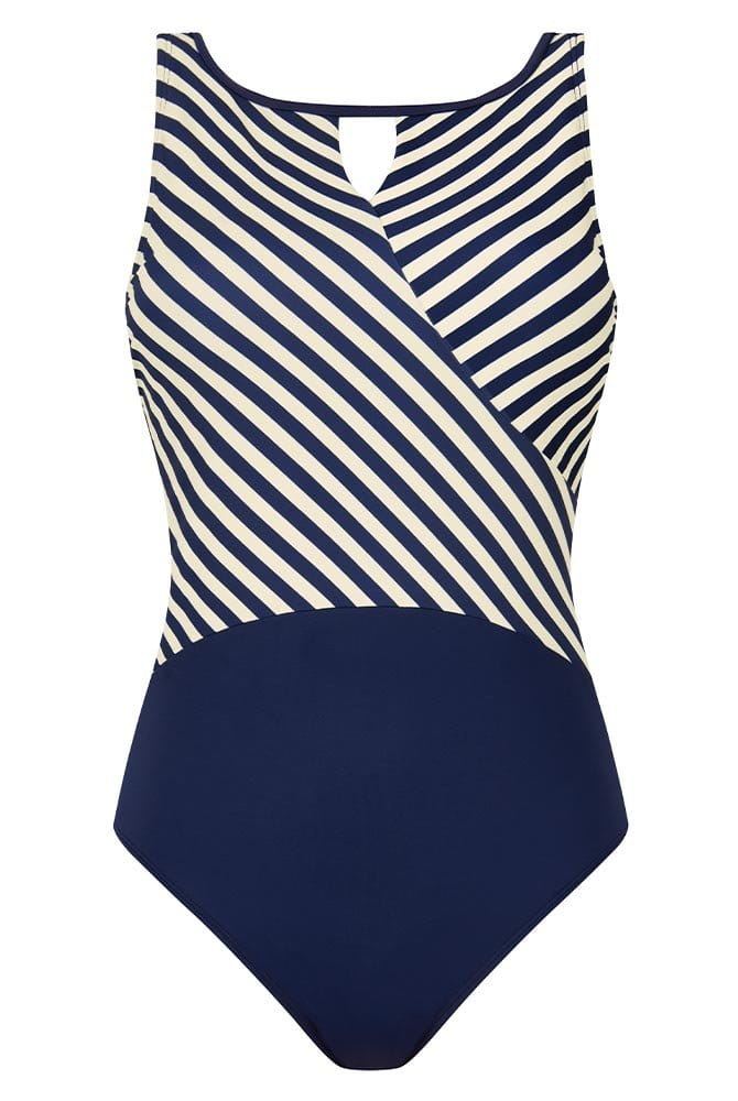 Amoena Prothesen-Badeanzug Casoria OPHN 71789 marine/wollweiß - Vorderansicht