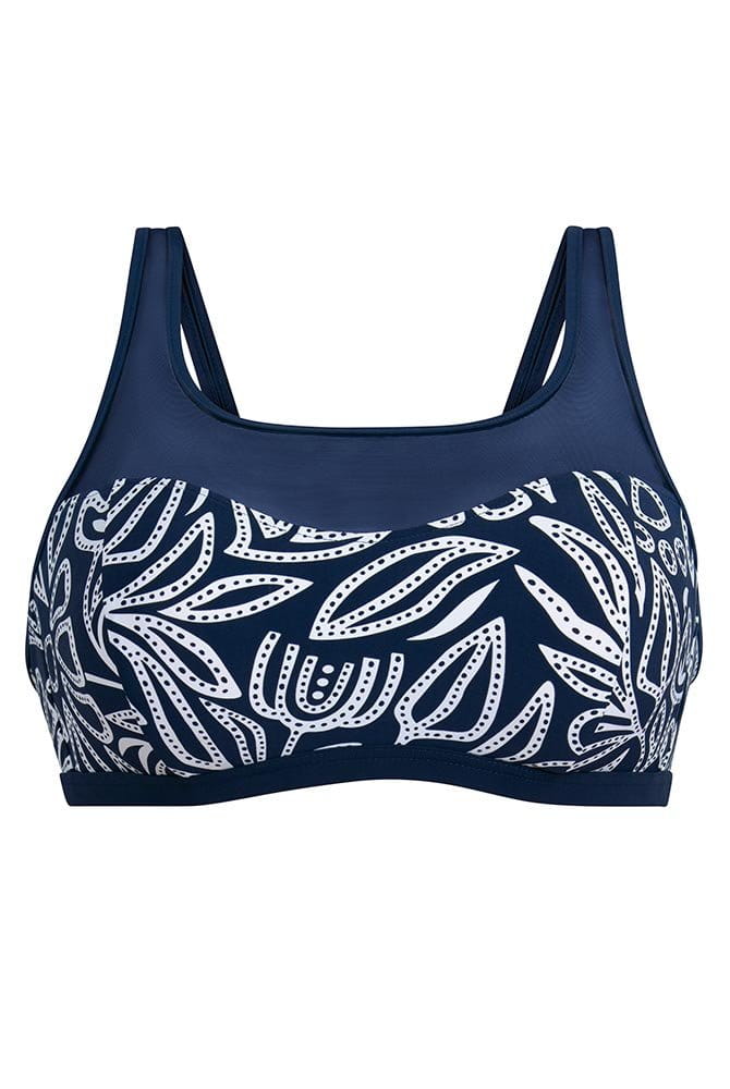 Anita Care Prothesen-Bikini-Top Toliara Flower Dots 6568-1 marine-weiß