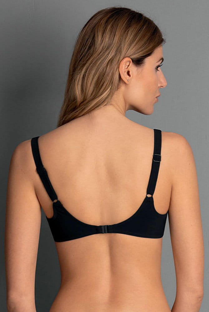 Rosa Faia Bikini-Oberteil Sibel in schwarz in der Rückenansicht