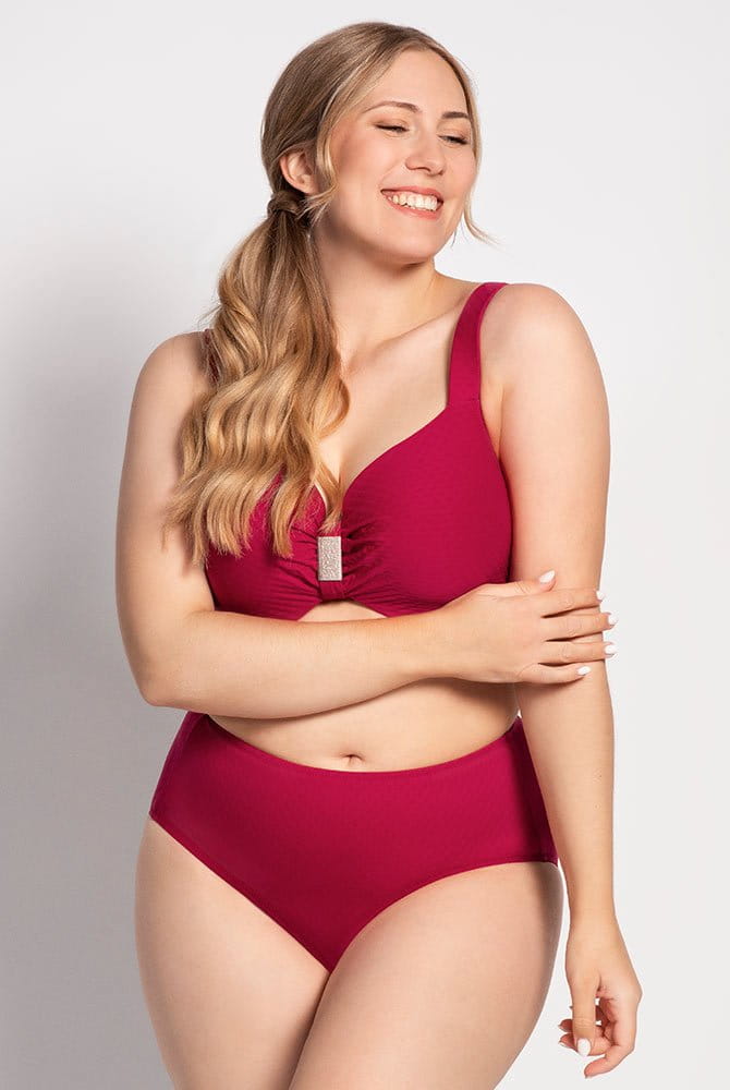 ULLA Bikini-Oberteil St. Tropez 9122 brombeer mit Hohem Bikinislip