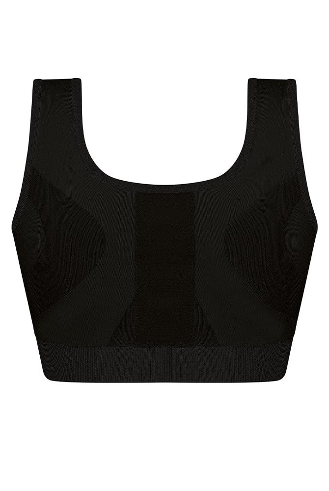 Amoena Kompressions-BH Pamela in schwarz in der Rückenansicht