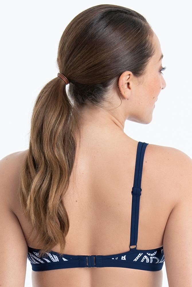 Anita Care Prothesen-Bikini-Top Toliara Flower Dots 6568-1 marine-weiß - Rückansicht