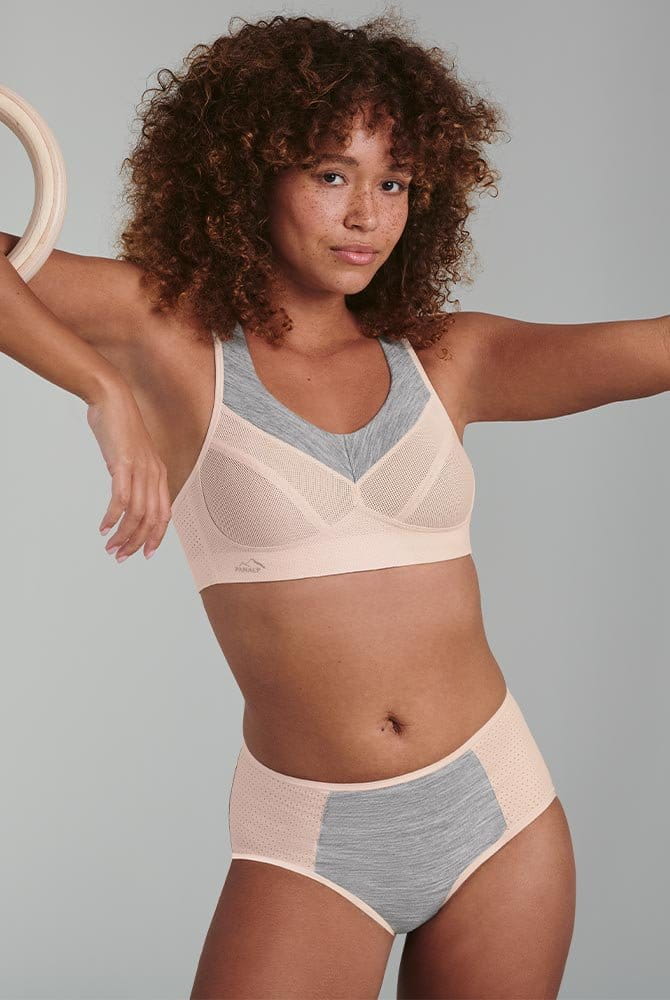 Anita active Sport Panty PanAlp wool High Waist+ 1656 smart rose/melange mit Sport-BH PanAlp wool (separat erhältlich)