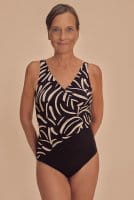 Amoena Prothesen-Badeanzug Turin FB 71793 schwarz/quarzsand - Vorderansicht