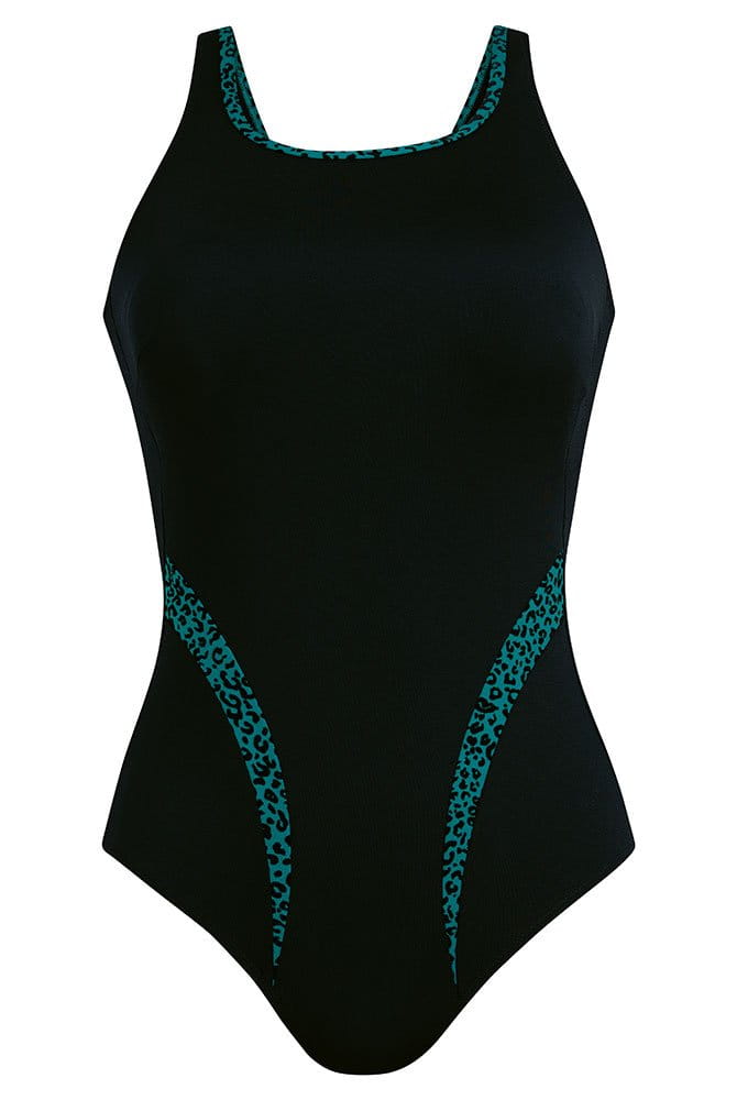 Anita Care Prothesen-Badeanzug Padilla Deep Jungle 6274 schwarz - Vorderansicht