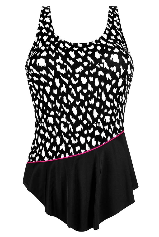 Amoena Prothesen-Badeanzug Manila Sarong 71657 schwarz/weiß - Vorderansicht