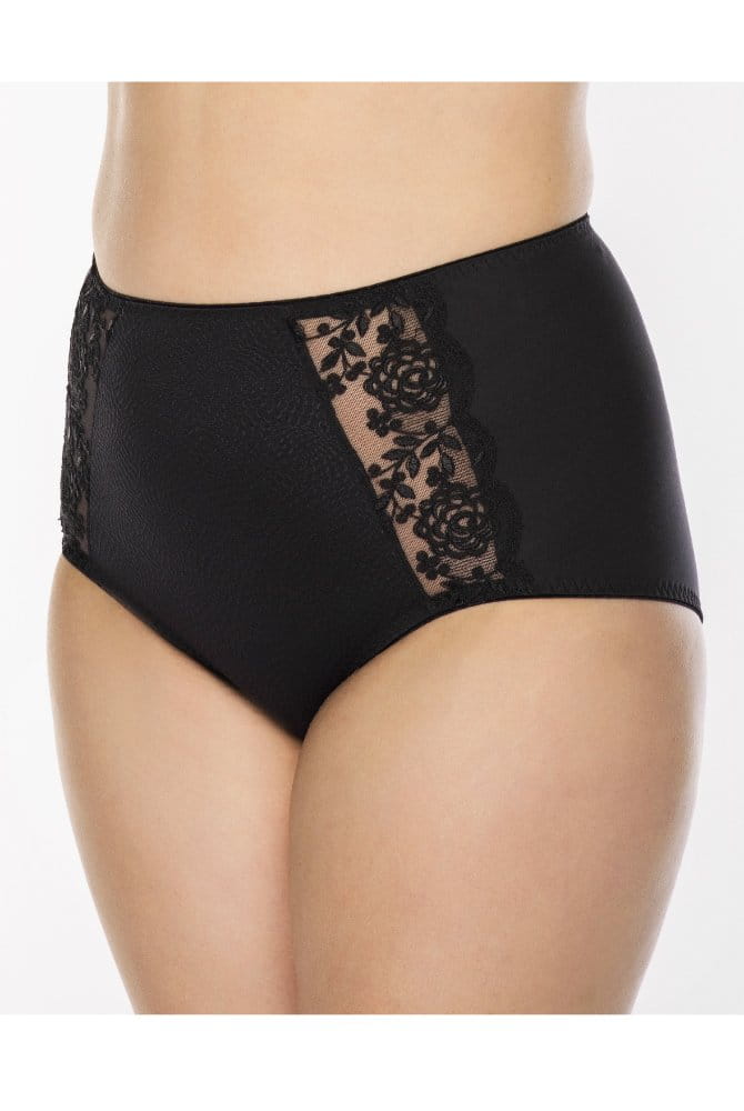 Ulla-Miederslip Ella 3610 in der Farbe schwarz in der Vorderansicht am Modell