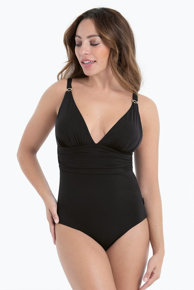 Rosa Faia Badeanzug Pure Suit Luxe 7781 schwarz - Vorderansicht