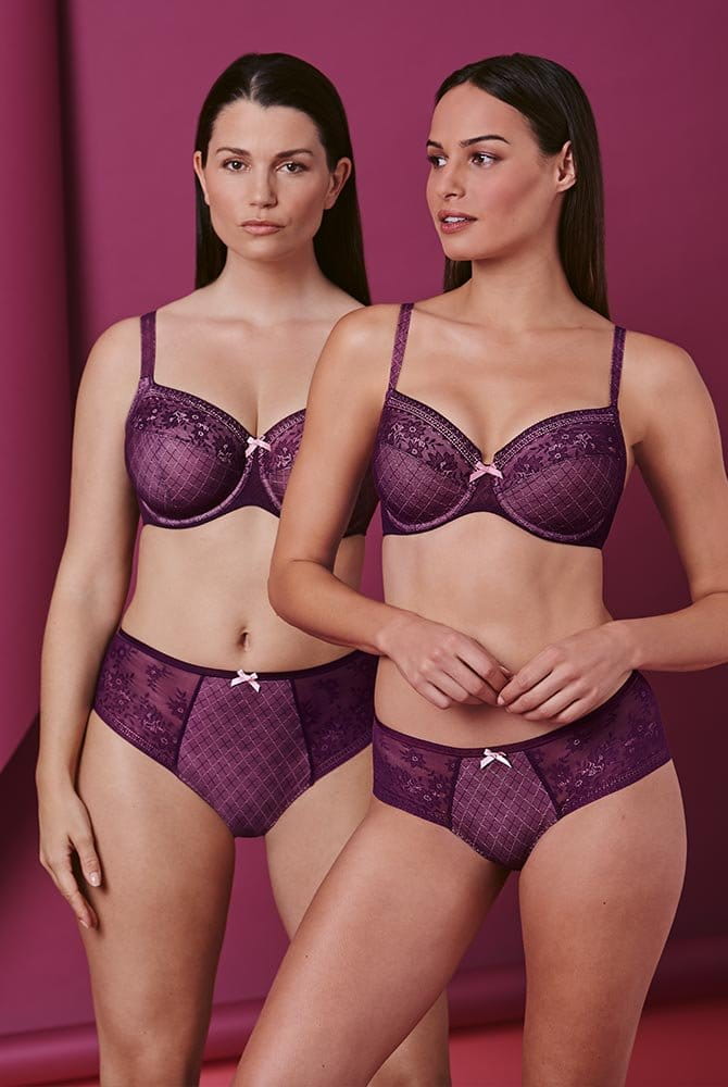Rosa Faia Bügel-BH Rosemary 5283 5284 purple mit Taillenslip und Hipster