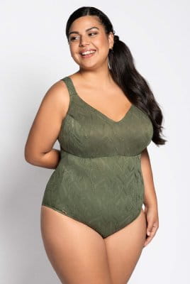 ULLA Badeanzug Monaco mit hohem Rücken 9811 olive