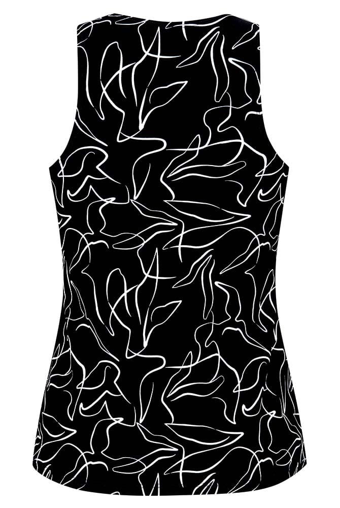 Amoena CuraLymph Prothesen-Tankini-Oberteil Lagos schwarz/weiß 71787 - Rückansicht