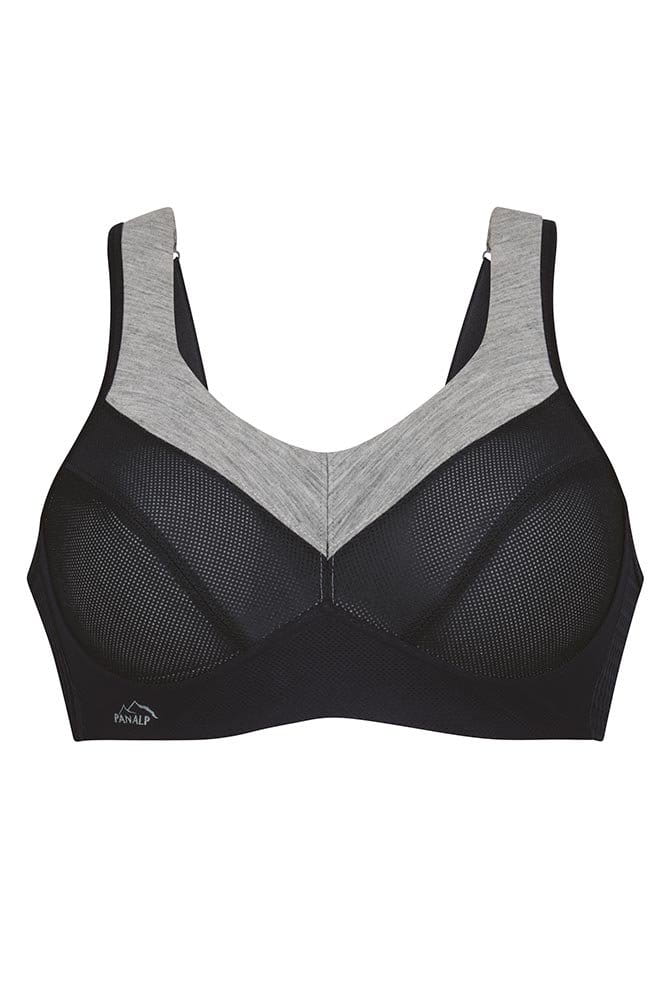 Anita active Sport-BH PanAlp wool 5555 schwarz/melange - Vorderansicht