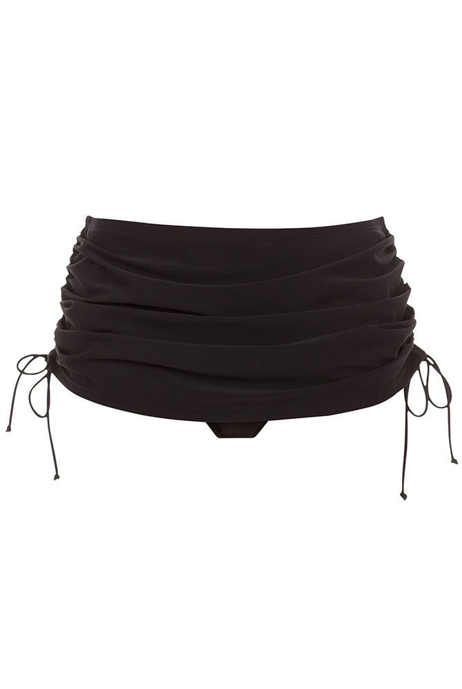Rosa Faia Bikinihose Kim Bottom 8710-0 schwarz mit seitlicher Raffung