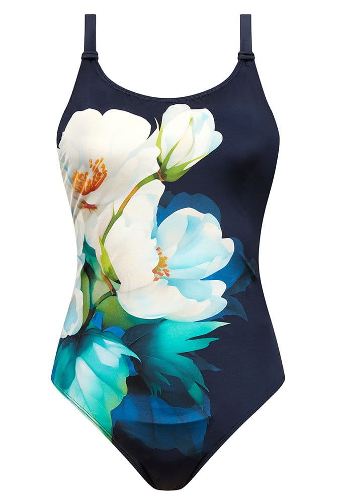 Amoena Prothesen-Badeanzug Lazio OP 71813 dunkelblau/multi - Vorderansicht