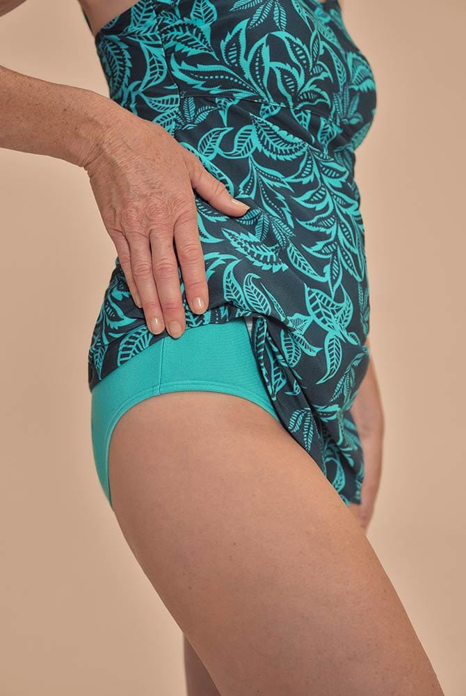 Amoena Prothesen-Badeanzug Salerno SA 71798 tiefer smaragd/helljade - Nahansicht der integrierten Bikinihose