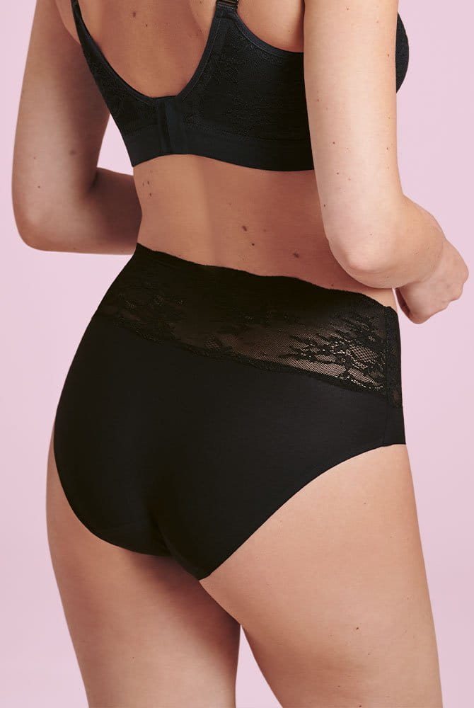 Anita Essential Lace High Waist Slip 1304 in schwarz - Rückansicht