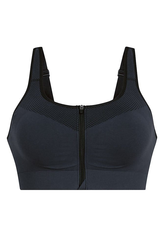 Anita Active Sport-Top EasyMove Zip 5511 carbon grey - Vorderansicht