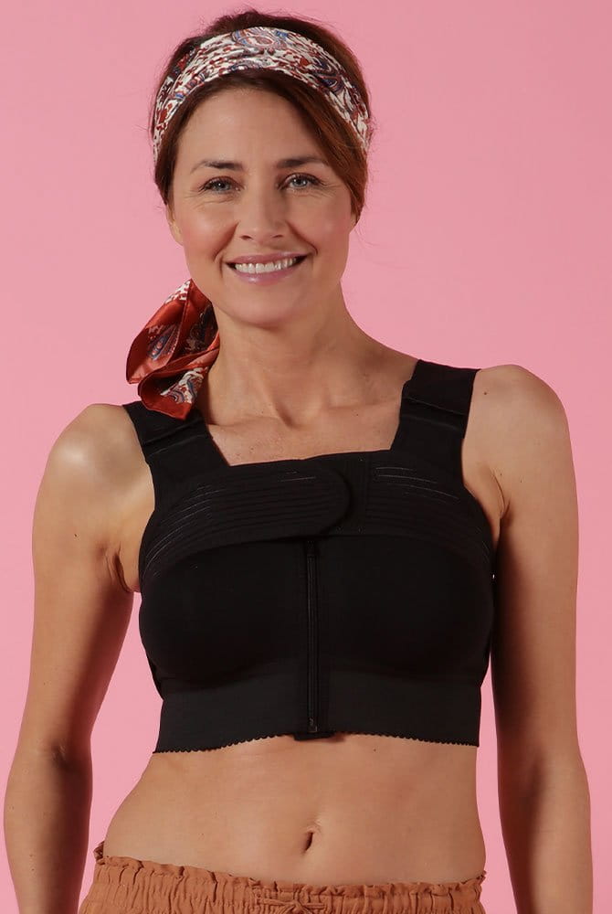 Thuasne Silima Post-OP Belt 57231 schwarz über Kompressions-BH Cara (separat erhältlich)