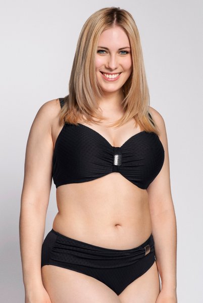 Ulla - St. Tropez Bikini-Hose mit Spange 9133 - Schwarz