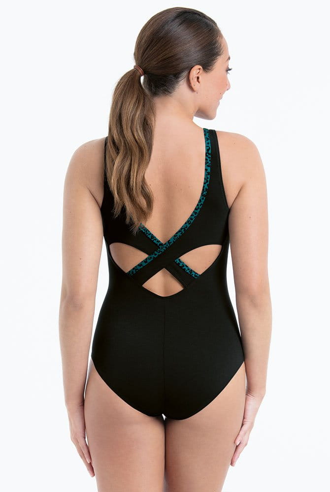 Anita Care Prothesen-Badeanzug Padilla Deep Jungle 6274 schwarz - Rückansicht